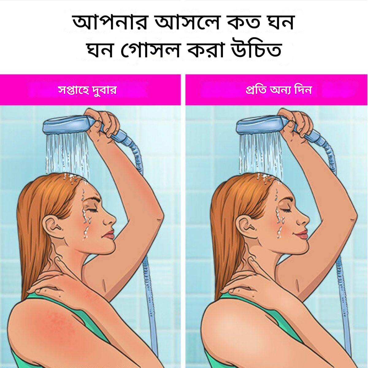 কত ঘন ঘন গোসল করা উচিত?