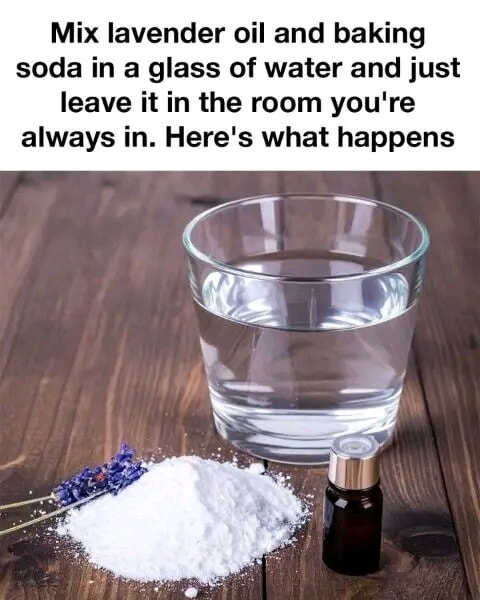 Mix Lavender Oil and Baking Soda in a Glass of Water and Just Leave It